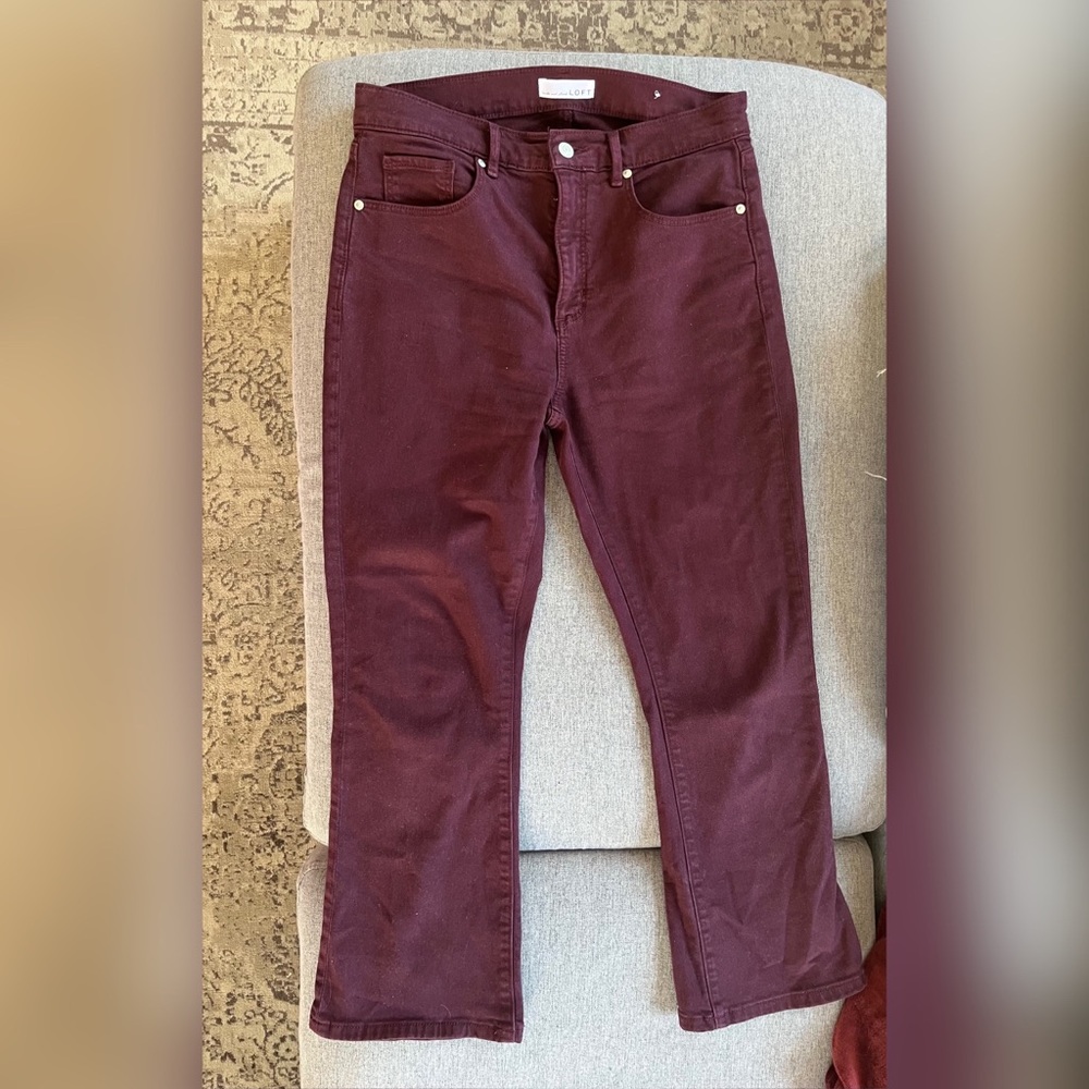 Loft Aubergine Kick Crop Jeans 29